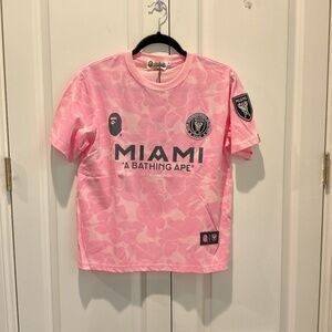 Bape x Inter Miami Dolphin Pink Camo Shirt Size M New